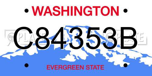 C84353B Washington License Plate