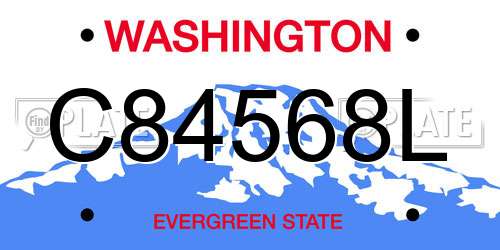 C84568L Washington License Plate