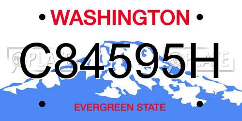 C84595H Washington License Plate