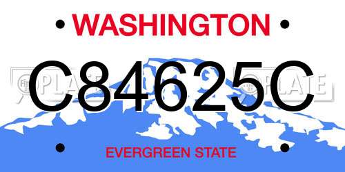 C84625C Washington License Plate