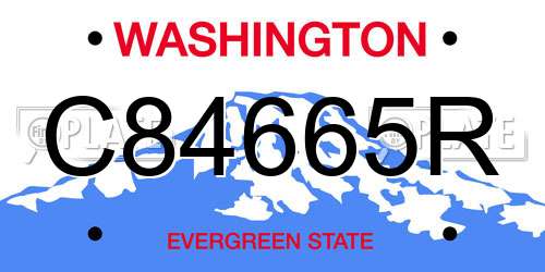 C84665R Washington License Plate