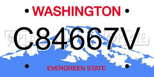 C84667V Washington License Plate