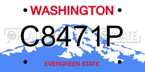C8471P Washington License Plate