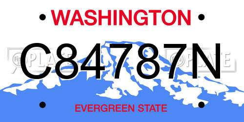 C84787N Washington License Plate