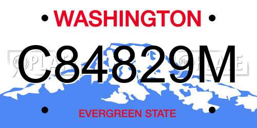 C84829M Washington License Plate