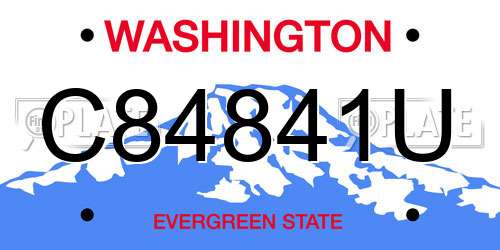 C84841U Washington License Plate