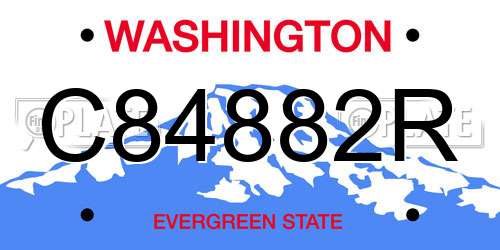 C84882R Washington License Plate