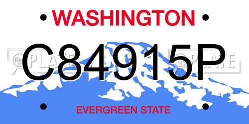 C84915P Washington License Plate