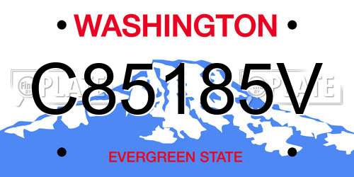 C85185V Washington License Plate