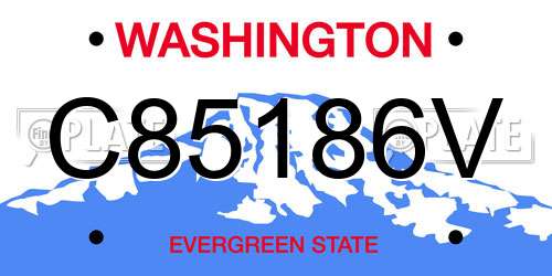 C85186V Washington License Plate