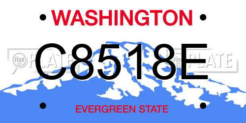C8518E Washington License Plate