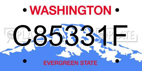 C85331F Washington License Plate