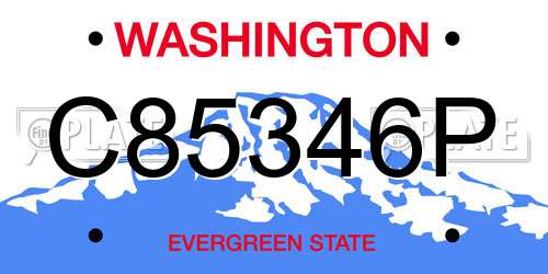 C85346P Washington License Plate
