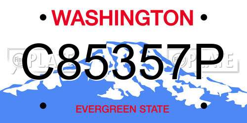 C85357P Washington License Plate