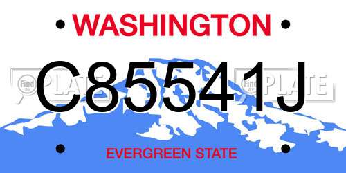 C85541J Washington License Plate