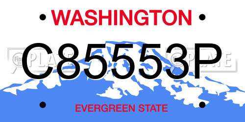 C85553P Washington License Plate