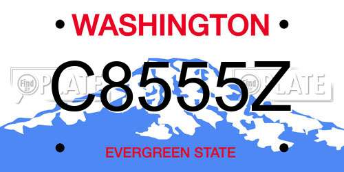 C8555Z Washington License Plate