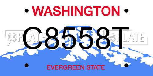 C8558T Washington License Plate