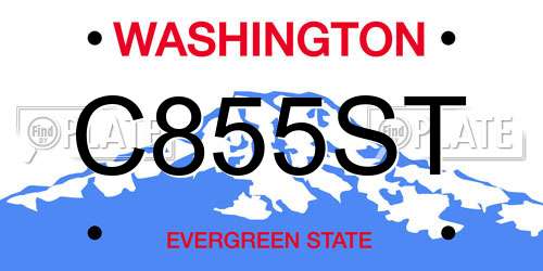 C855ST Washington License Plate