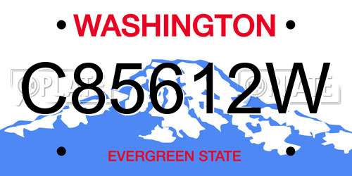C85612W Washington License Plate