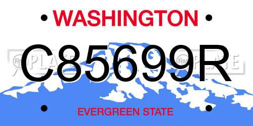 C85699R Washington License Plate