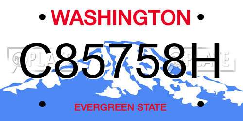 C85758H Washington License Plate