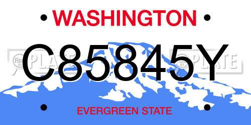 C85845Y Washington License Plate