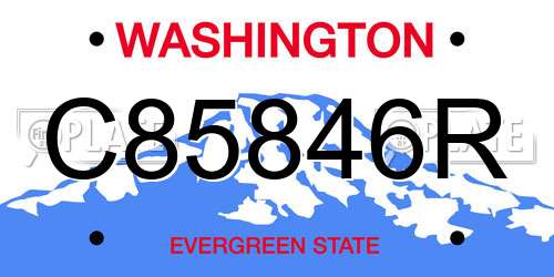 C85846R Washington License Plate