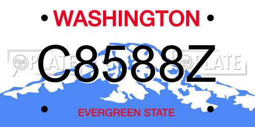 C8588Z Washington License Plate