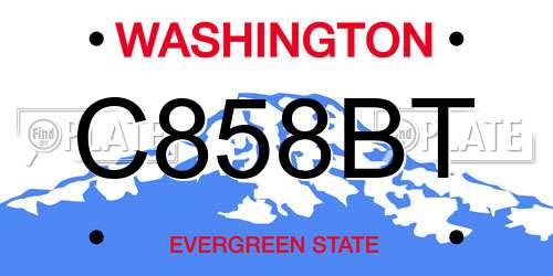 C858BT Washington License Plate