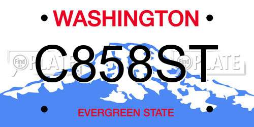 C858ST Washington License Plate