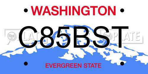 C85BST Washington License Plate