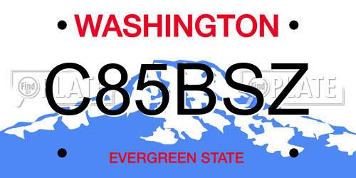 C85BSZ Washington License Plate