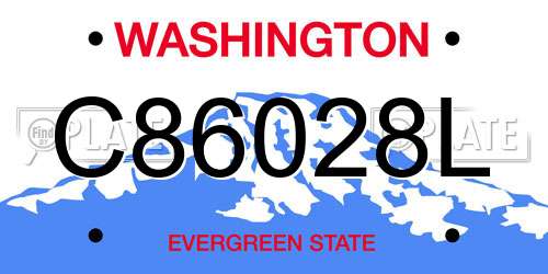 C86028L Washington License Plate
