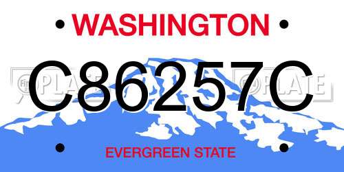 C86257C Washington License Plate