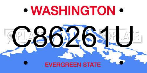 C86261U Washington License Plate