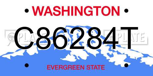 C86284T Washington License Plate