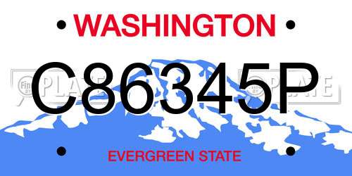 C86345P Washington License Plate