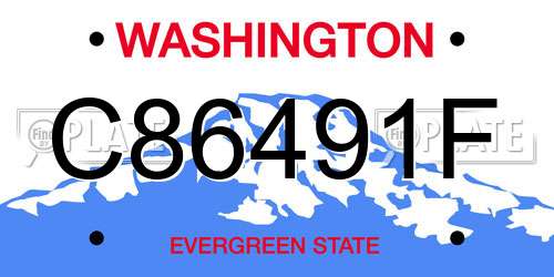 C86491F Washington License Plate