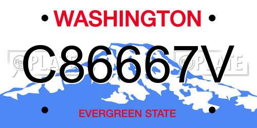 C86667V Washington License Plate