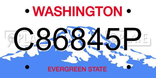 C86845P Washington License Plate