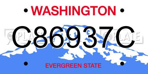 C86937C Washington License Plate
