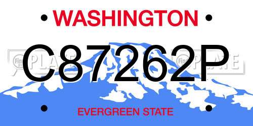 C87262P Washington License Plate