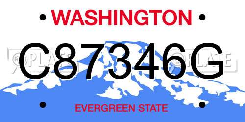 C87346G Washington License Plate