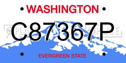 C87367P Washington License Plate