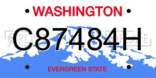 C87484H Washington License Plate