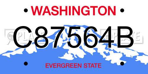 C87564B Washington License Plate