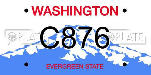 C876 Washington License Plate