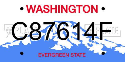 C87614F Washington License Plate