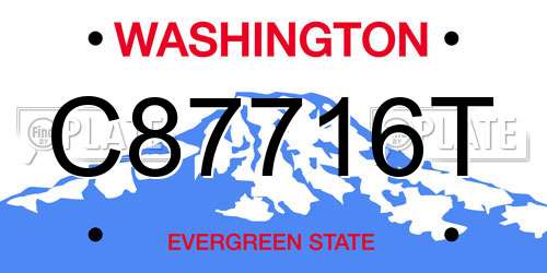 C87716T Washington License Plate
